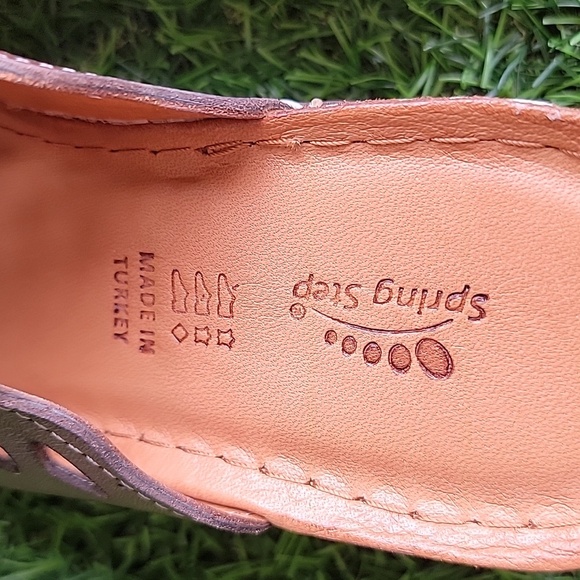 Spring Step Brown Wedge Peep Toe Sandles Size 11/42 - Picture 7 of 8